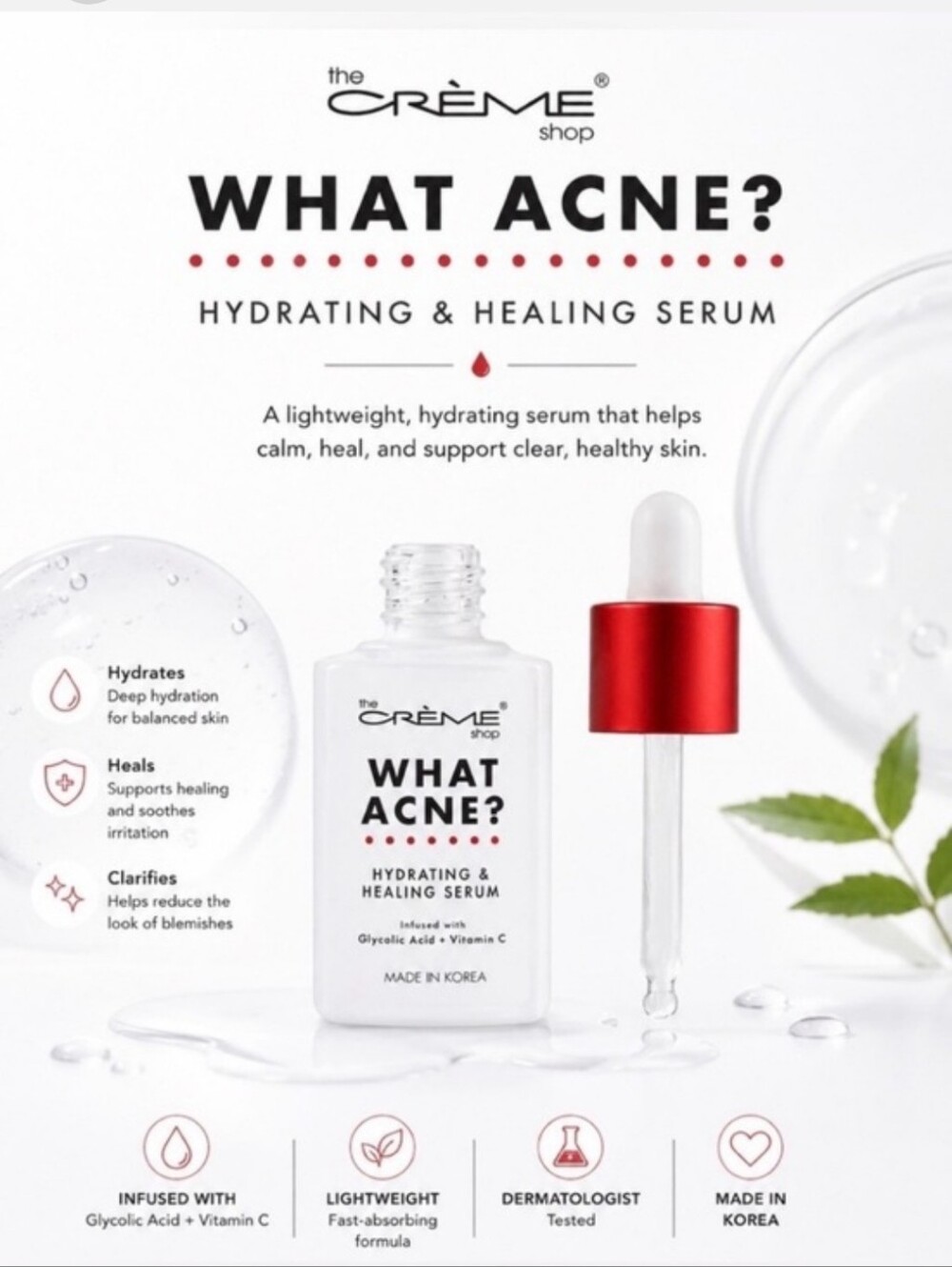The Crème Shop What Acne: Hydrating & Healing Serum